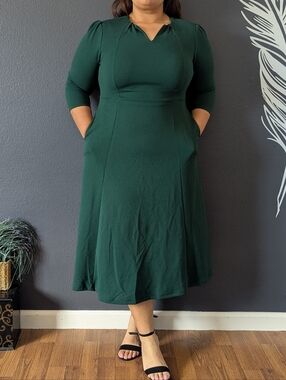 Allegra K Green Midi Dress